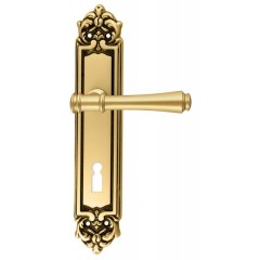 Дверная ручка PIERO (Пьеро) 326 на планке PL02 KEY французское золото + патина F59 Дверная ручка PIERO (Пьеро) 326 на планке PL02 KEY французское золото + патина F59