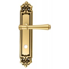 Дверная ручка PIERO (Пьеро) 326 на планке PL02 WC французское золото + патина F59 Дверная ручка PIERO (Пьеро) 326 на планке PL02 WC французское золото + патина F59