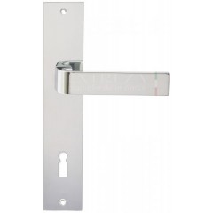 Дверная ручка Hi-Tech SOUND (Саунд) 106 на планке PL11 полированный хром F04 без доп. запирания PASS