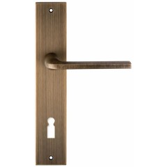 Дверная ручка Hi-Tech TERNI (Терни) 320 на планке PL11 матовая бронза F03 без доп. запирания PASS