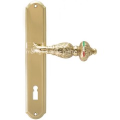 Дверная ручка TESLA (Тесла) 315 на планке PL01 KEY полированная латунь F01