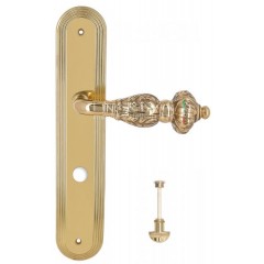 Дверная ручка TESLA (Тесла) 315 на планке PL05 WC полированная латунь F01