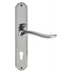 Дверная ручка TOLEDO (Толедо) 323 на планке PL01 полированный хром F04 под цилиндровый механизм CYL