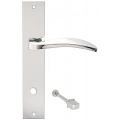 Дверная ручка Hi-Tech TORI (Тори) 101 на планке PL11 полированный хром F04 без доп. запирания PASS