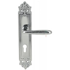 Дверная ручка VIGO (Виго) 324 на планке PL02 CYL полированный хром F04