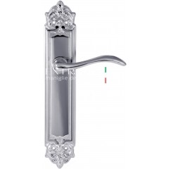 Дверная ручка AGATA (Агата) 310 на планке PL02 полированный хром F04 под цилиндровый механизм CYL