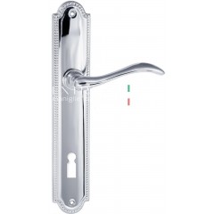 Дверная ручка AGATA (Агата) 310 на планке PL03 полированный хром F04 сантехническая завертка WC