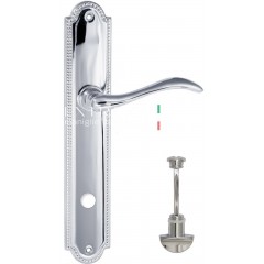 Дверная ручка AGATA (Агата) 310 на планке PL03 полированный хром F04 сантехническая завертка WC
