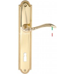 Дверная ручка AGATA (Агата) 310 на планке PL03 полированная латунь F01 сантехническая завертка WC