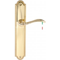 Дверная ручка AGATA (Агата) 310 на планке PL03 полированная латунь F01 сантехническая завертка WC