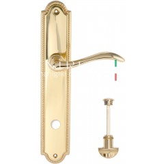 Дверная ручка AGATA (Агата) 310 на планке PL03 полированная латунь F01 сантехническая завертка WC