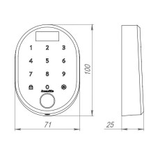 Кодовая панель с отпечатком пальца CD.B RT01.02 BL черный Кодовая панель с отпечатком пальца CD.B RT01.02 BL черный