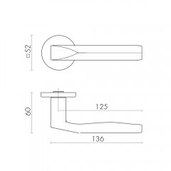 Ручка раздельная K.SLR52.PRIZMA SSG-39 сатинированное золото Ручка раздельная K.SLR52.PRIZMA SSG-39 сатинированное золото