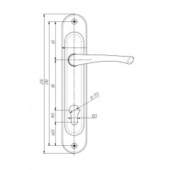 Ручка дверная на планке РФ1-85/07А (медь антик) Ручка дверная на планке РФ1-85/07А (медь антик)