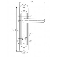 Ручка дверная на планке РФ1-85/08А (черный) Ручка дверная на планке РФ1-85/08А (черный)