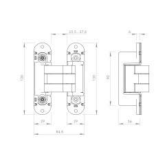Петля скрытой установки U3D8000.VPG FSG флор. золото TECH