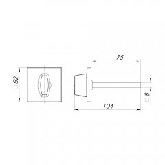 Ручка поворотная BKW8.K.USS52 (BKW8/USS) FSG-39 флорентийское золото