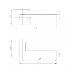 Ручка раздельная K.JS51.CLEVER SN-3 матовый никель Ручка раздельная K.JS51.CLEVER SN-3 матовый никель