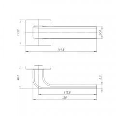 Ручка раздельная K.JS51.FLEX SN-3 матовый никель Ручка раздельная K.JS51.FLEX SN-3 матовый никель
