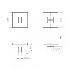 Ручка поворотная BK6.K.JS51 (BK6 JS) SSC-16 сатинированный хром
