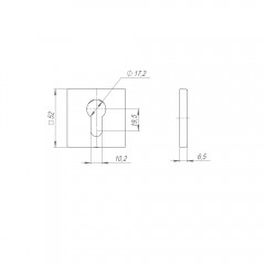 Накладка под цилиндр ET.K.JS51 (ET JS) SSC-16 сатинированный хром