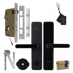 Замок врезной электронный к с ручкой Kaadas S500-5W с отпечатком пальца, с WiFi, черный Замок врезной электронный к с ручкой Kaadas S500-5W с отпечатком пальца, с WiFi, черный