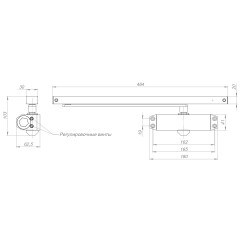 Доводчик дверной DCTR40-100 slide WH белый Доводчик дверной DCTR40-100 slide WH белый