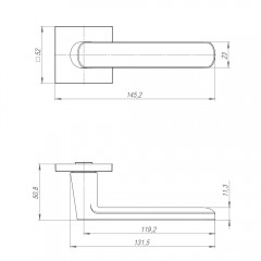 Ручка раздельная K.JS51.NANO (NANO JS) SSG-39 сатинированное золото Ручка раздельная K.JS51.NANO (NANO JS) SSG-39 сатинированное золото