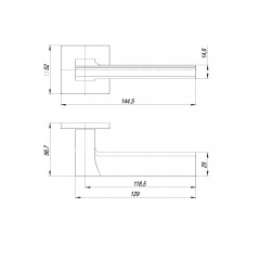 Ручка раздельная K.ARC.Q52.BLADE BL-24 черный
