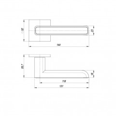 Ручка раздельная K.ARC.Q52.MARS CP/WH-19 хром/белый