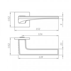 Ручка раздельная K.ARC.Q52.ELEN CP-8 хром