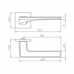 Ручка раздельная K.ARC.Q52.ELEN BL-24 черный