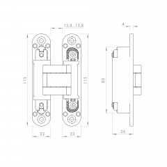 Петля скрытой установки U3D3000.VPG FSG флор. золото TECH Петля скрытой установки U3D3000.VPG FSG флор. золото TECH