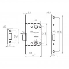 Защелка врезная MAGNLN72-50 WH белый Защелка врезная MAGNLN72-50 WH белый