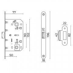 Защелка врезная METLM90-50 WH белый Защелка врезная METLM90-50 WH белый
