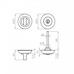 Ручка поворотная с фиксацией ключом BK6.FIX.JR AB-7 бронза Ручка поворотная с фиксацией ключом BK6.FIX.JR AB-7 бронза