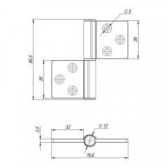 Петля универсальная флажковая FL.IN3800.UR FSG флорентийское золото Петля универсальная флажковая FL.IN3800.UR FSG флорентийское золото