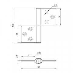 Петля универсальная флажковая FL.IN3800.US FSG флорентийское золото Петля универсальная флажковая FL.IN3800.US FSG флорентийское золото