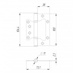 Петля универсальная без врезки IN4000W GR (100/P-2B 100x2,3) графит Петля универсальная без врезки IN4000W GR (100/P-2B 100x2,3) графит
