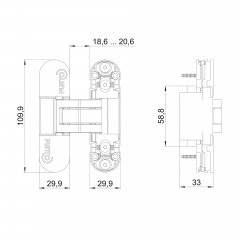 Петля скрытой установки UNION 2.0 ZN/IND (2.2) BL черный (NO LOGO)