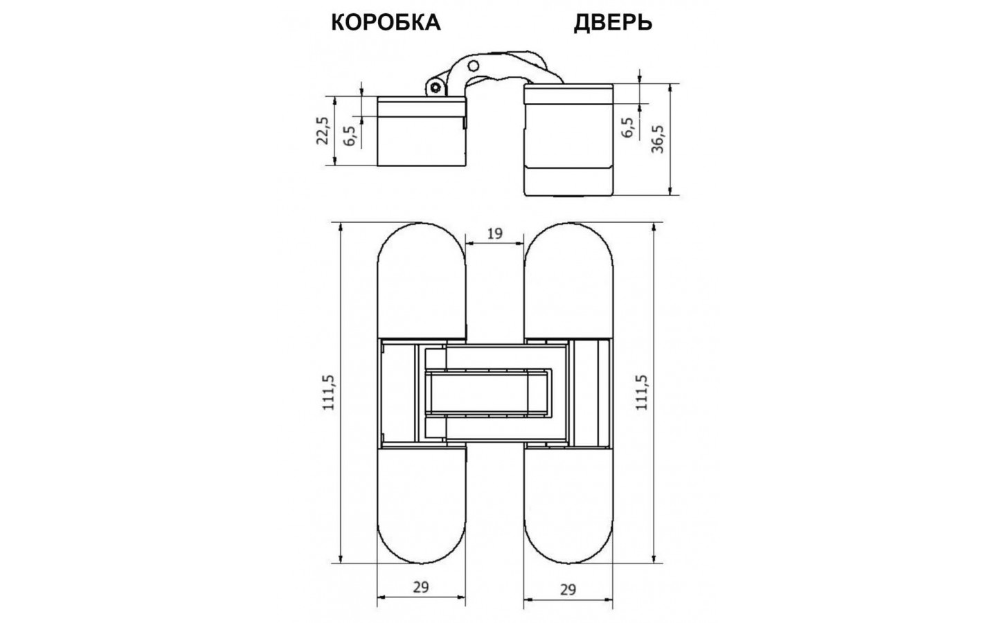 Петля siso врезная 180 vici 60